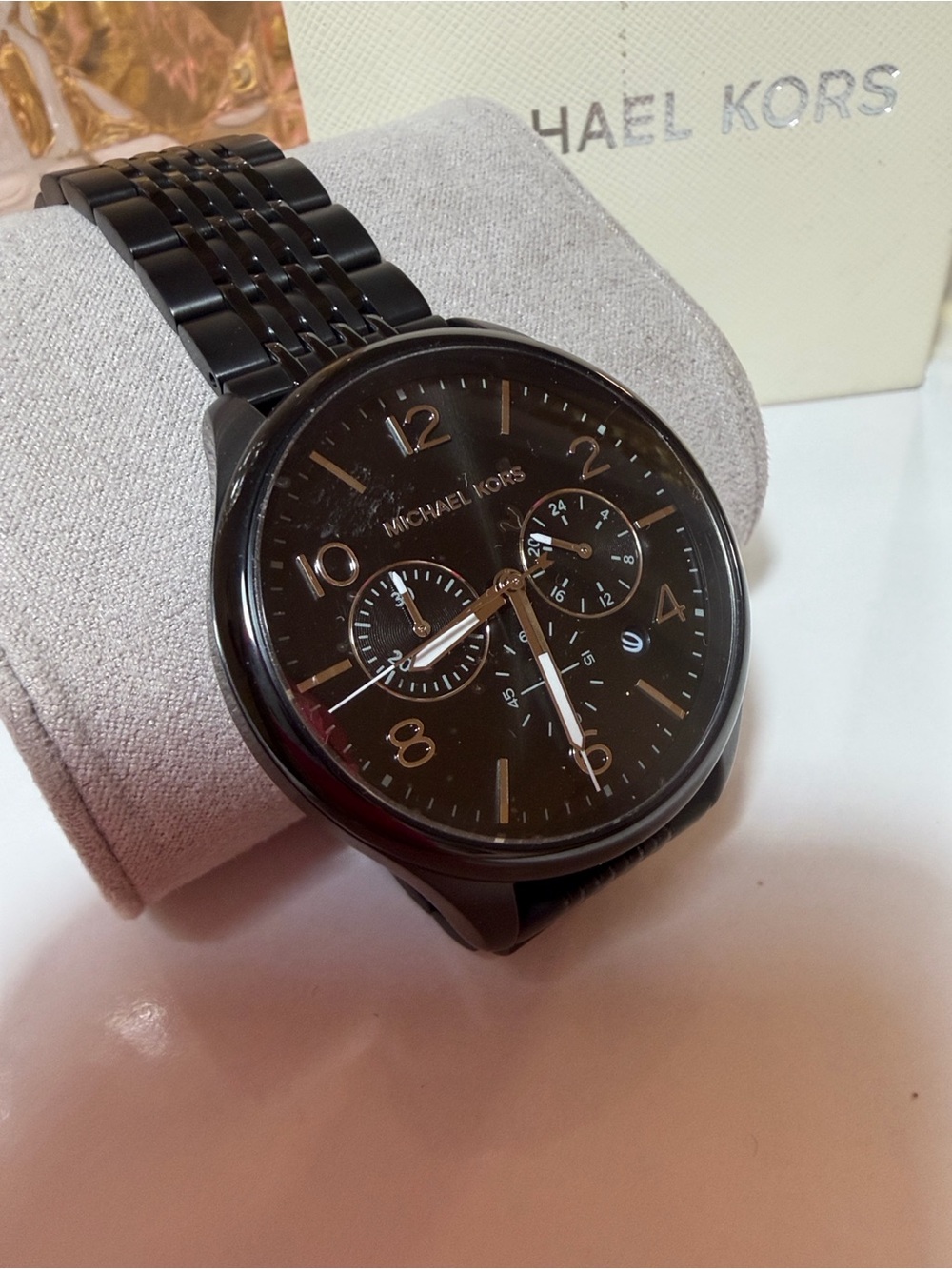 Michael Kors Men’s Black Stainless Steel Chronograph Watch BRAND NEW / W TAGS